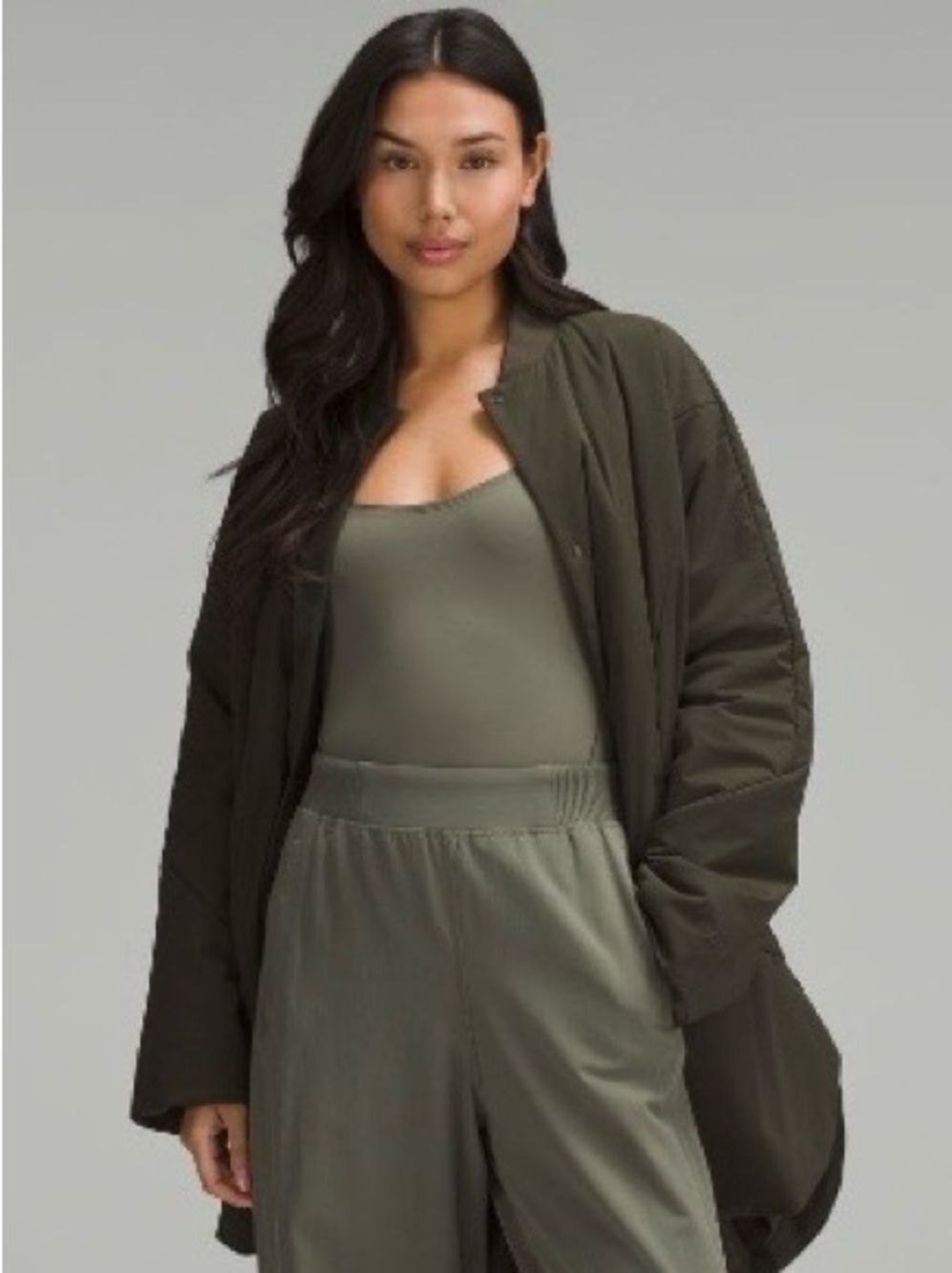 lululemon athletica Olive Green Scoop-Neck Bodysuit